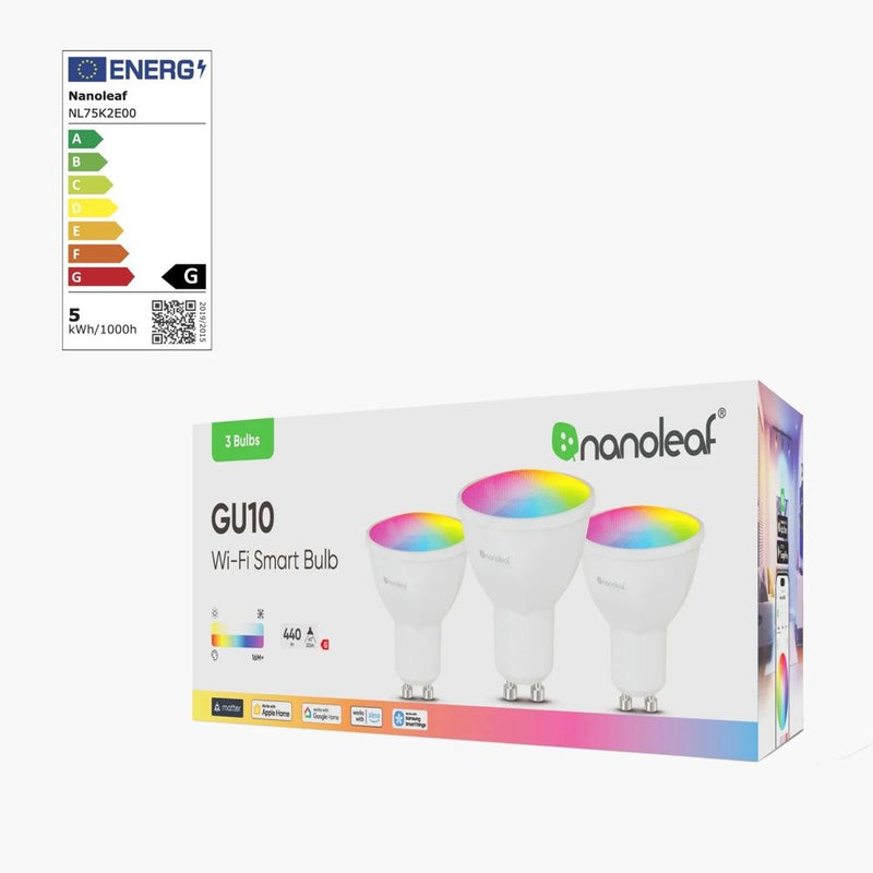 Nanoleaf Essentials Colour Smart LED Bulb GU10 (WiFi) - 3 Pack ...