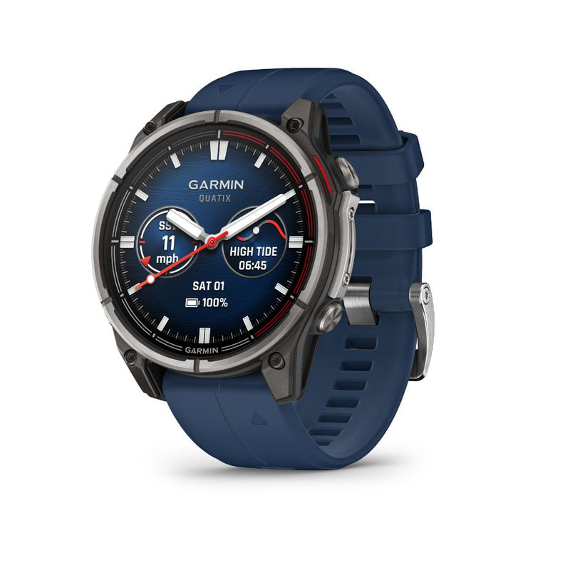 Garmin Quatix 8 47 mm AMOLED Sapphire (Titanium bezel with captain blue silicone band)