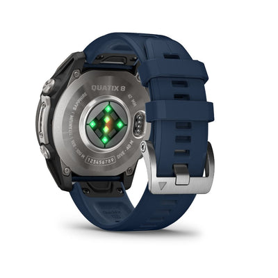 Garmin Quatix 8 47 mm AMOLED Sapphire (Titanium bezel with captain blue silicone band)