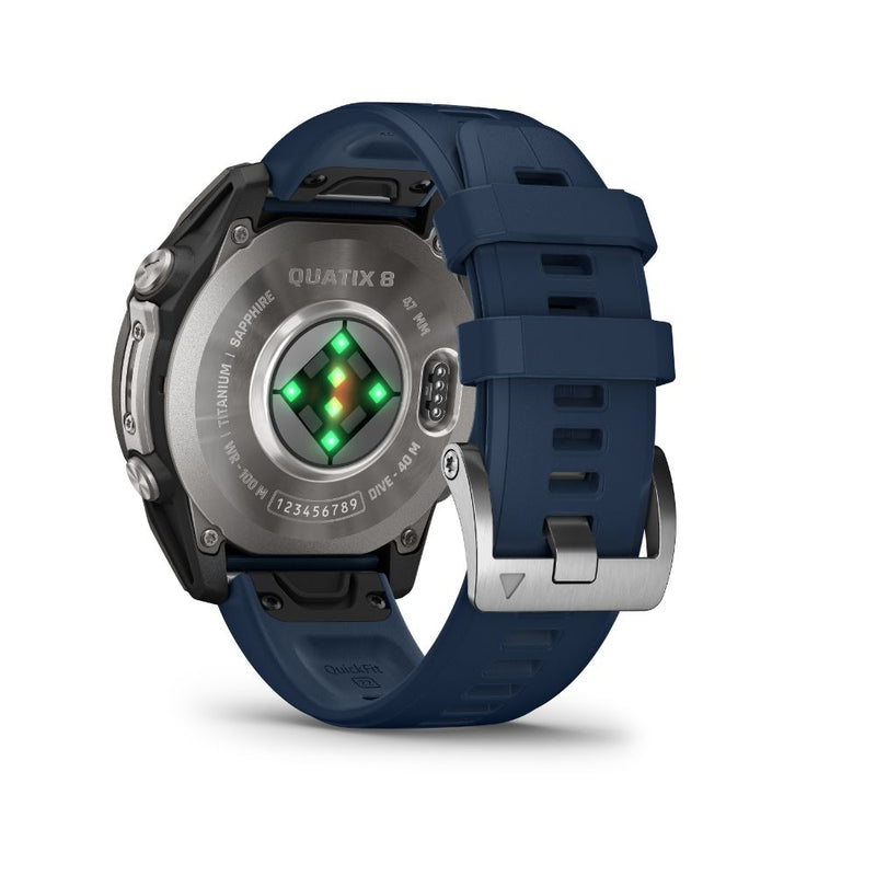 Garmin Quatix 8 47 mm AMOLED Sapphire (Titanium bezel with captain blue silicone band)