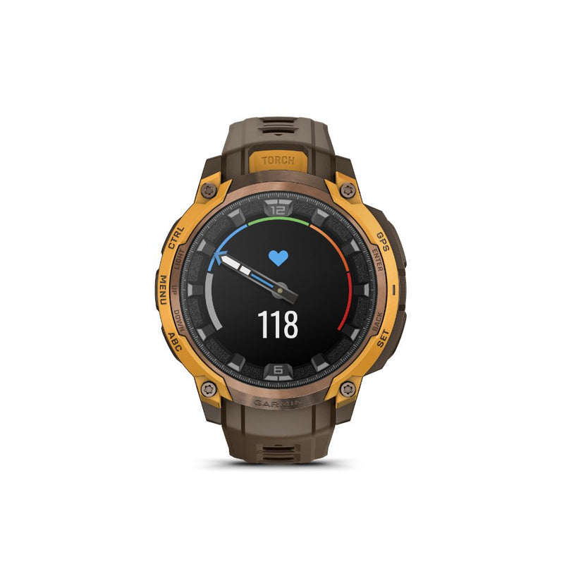 Garmin Instinct Crossover AMOLED Bronze Sunburst with Cocoa Silicone Band