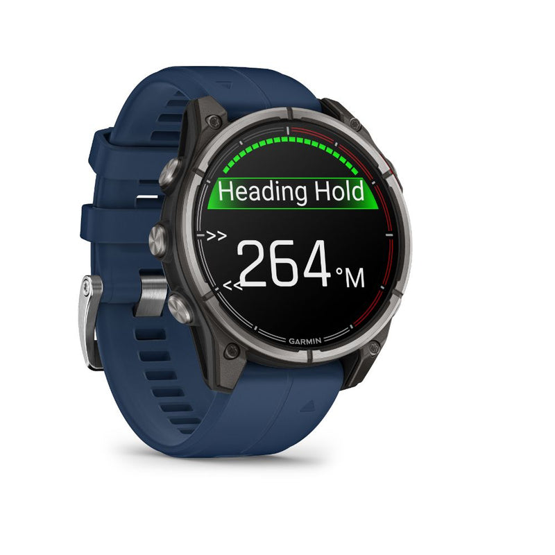 Garmin Quatix 8 47 mm AMOLED Sapphire (Titanium bezel with captain blue silicone band)
