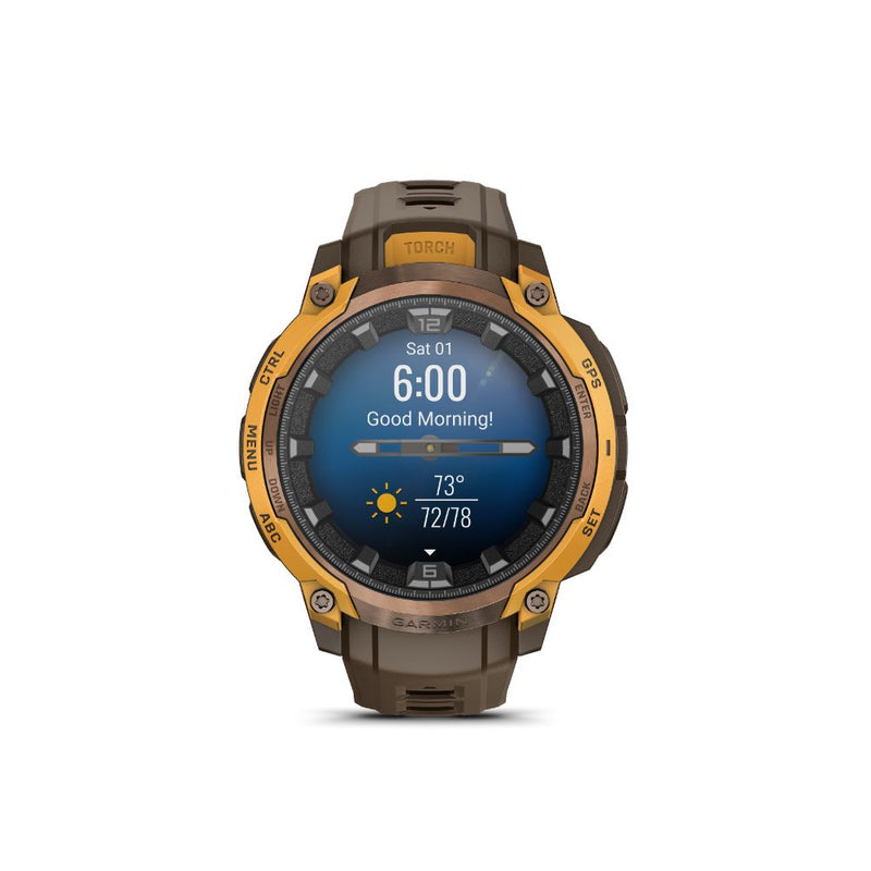 Garmin Instinct Crossover AMOLED Bronze Sunburst with Cocoa Silicone Band