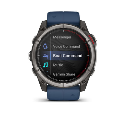Garmin Quatix 8 51 mm AMOLED Sapphire (Titanium bezel with captain blue silicone band)