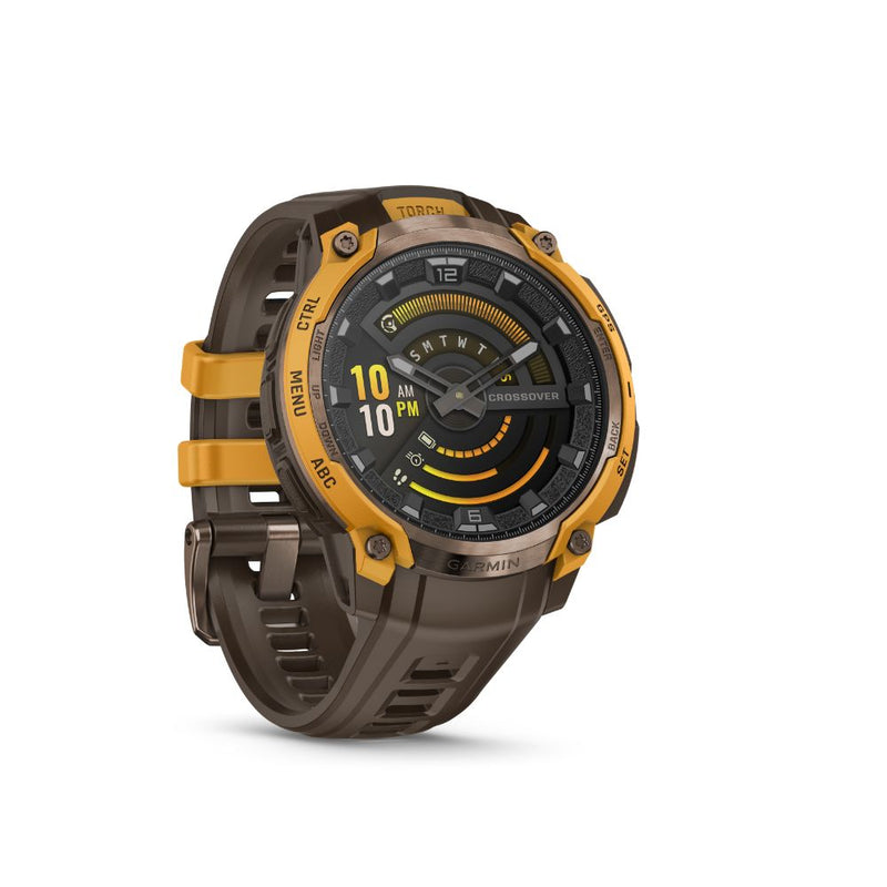 Garmin Instinct Crossover AMOLED Bronze Sunburst with Cocoa Silicone Band