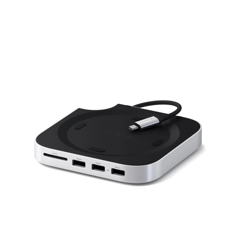 Satechi Mac Mini M4 Stand & Hub with SSD Enclosure (Silver)