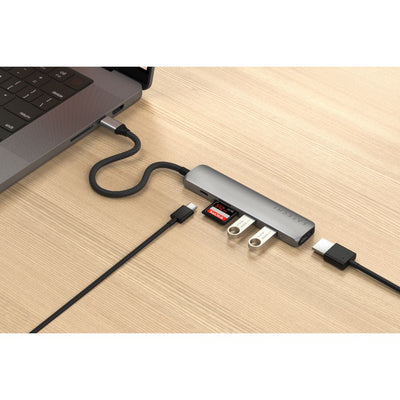 Satechi 4-in-1 USB-C Slim Multiport Adapter 4K Space Grey