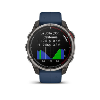 Garmin Quatix 8 47 mm AMOLED Sapphire (Titanium bezel with captain blue silicone band)