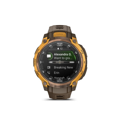 Garmin Instinct Crossover AMOLED Bronze Sunburst with Cocoa Silicone Band