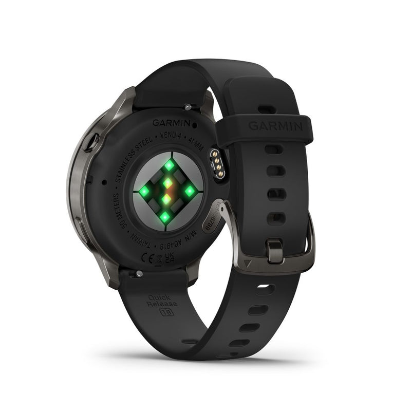 Garmin Venu 4 - 41mm Slate with Black Silicone Band