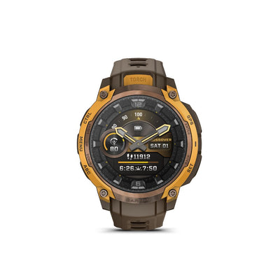 Garmin Instinct Crossover AMOLED Bronze Sunburst with Cocoa Silicone Band