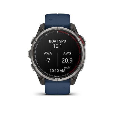 Garmin Quatix 8 47 mm AMOLED Sapphire (Titanium bezel with captain blue silicone band)