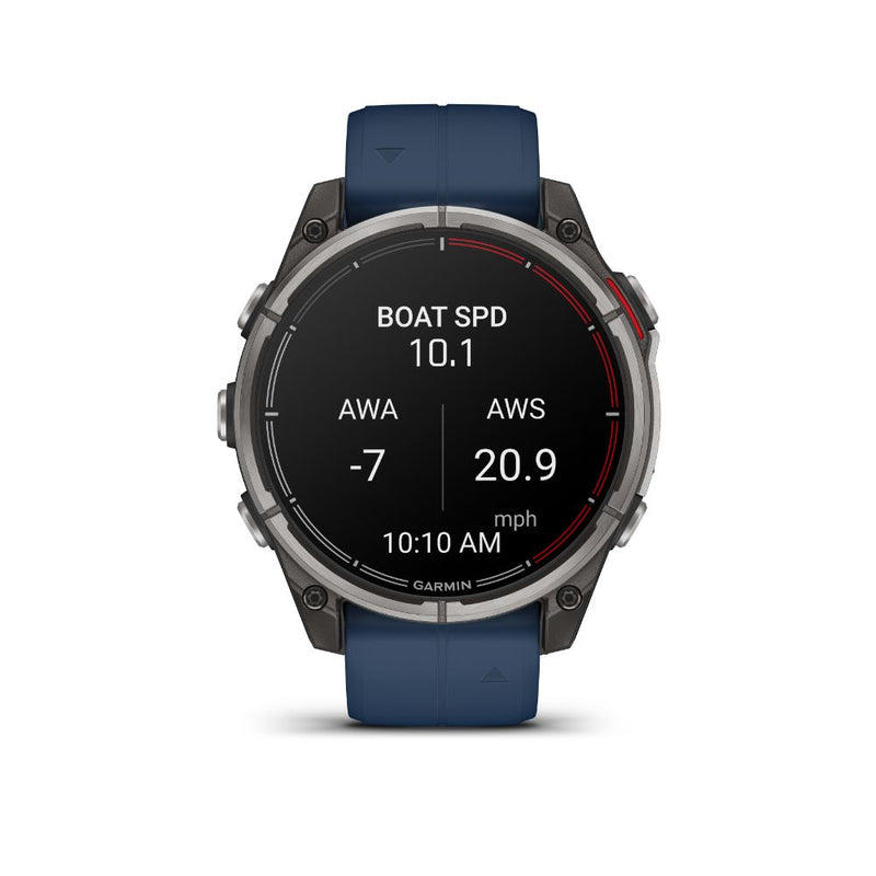 Garmin Quatix 8 47 mm AMOLED Sapphire (Titanium bezel with captain blue silicone band)