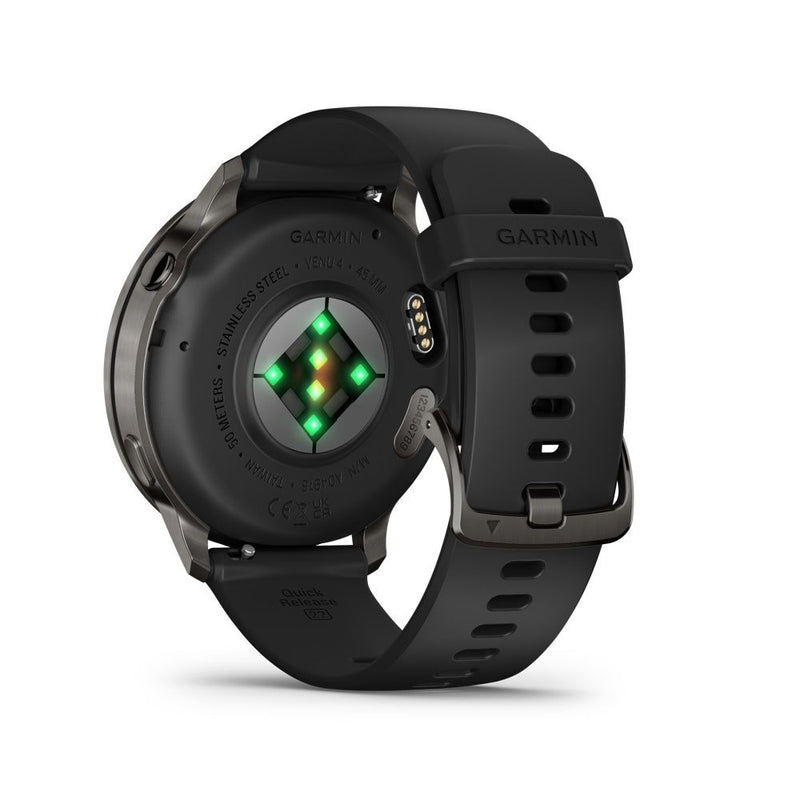 Garmin Venu 4 - 45mm Slate with Black Silicone Band