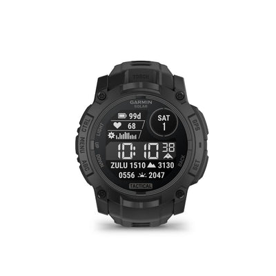 Garmin Instinct 3 50 mm Solar Tactical Edition (Black with black silicone band)