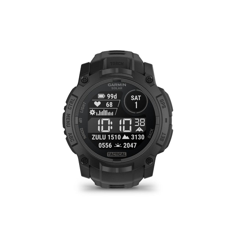Garmin Instinct 3 50 mm Solar Tactical Edition (Black with black silicone band)