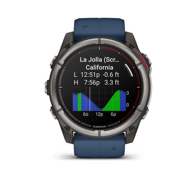 Garmin Quatix 8 51 mm AMOLED Sapphire (Titanium bezel with captain blue silicone band)