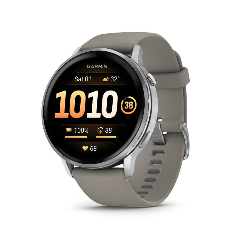 Garmin Venu 4 - 45mm Silver with Silver Gray Silicone Band