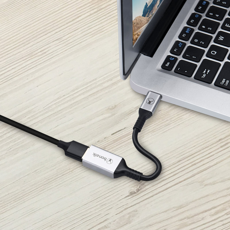 Bonelk Long-Life USB-C to USB-A Adapter (15cm)  (Space Grey)