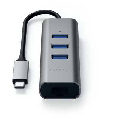Satechi USB-C  2-in-1 3 Port USB 3.0 Hub & Ethernet (Space Grey)