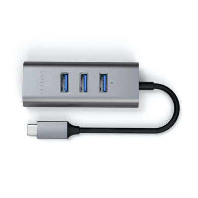 Satechi USB-C  2-in-1 3 Port USB 3.0 Hub & Ethernet (Space Grey)
