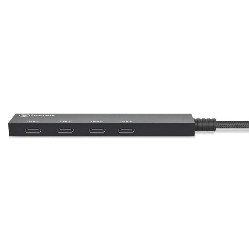 Bonelk Long-Life USB-C to 4 Port USB-C 3.0 Slim Hub - (Black)