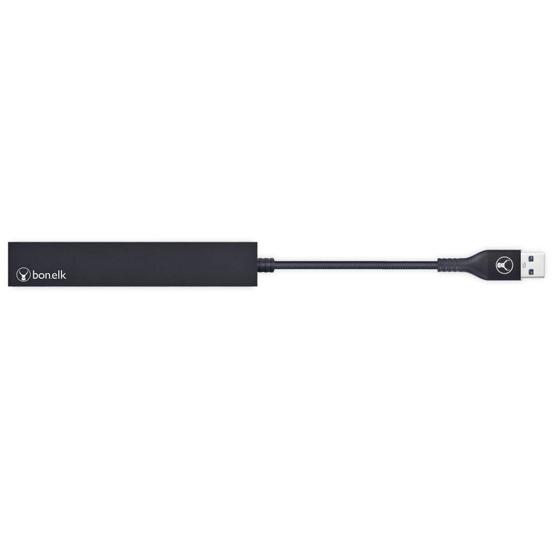 Bonelk Long-Life USB-A to 4 Port USB 3.0 Slim Hub Black