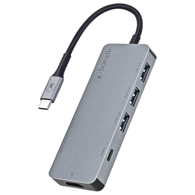 Bonelk Long-Life USB-C to 6-in-1 Multiport Hub (Space Grey)